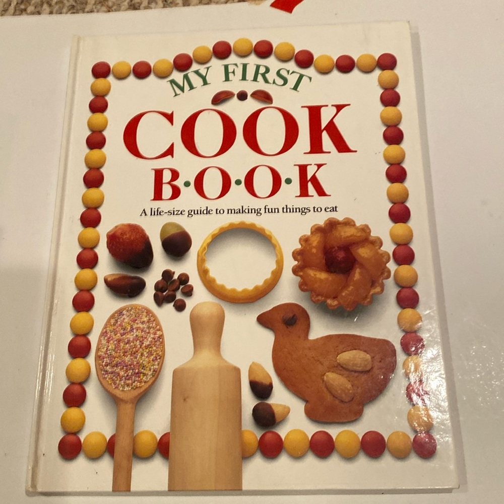 “My First Cookbook,” oversized hardcover